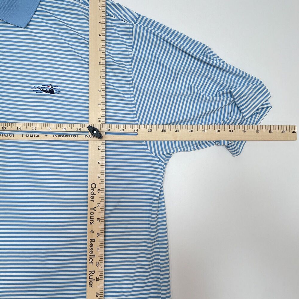 Miacomet Golf Polo Shirt Men Size XL Blue Striped FootJoy Nantucket Country Club - Picture 10 of 11